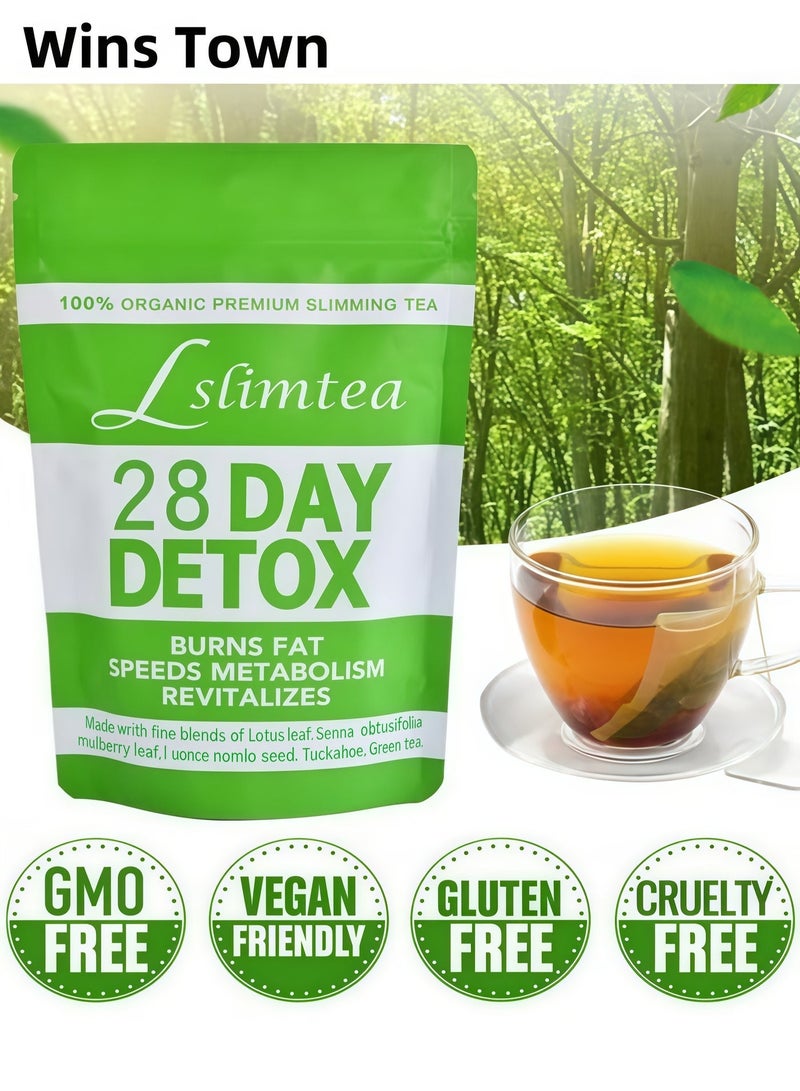 وينز تاون شاي التخسيس العضوي لمدة 28 يومًا: يعزز الأيض، يقلل الشهية، يزيد من الطاقة، يزيل السموم ويحفز الجسم على فقدان الوزن - Image 3